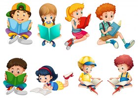 Free vector set of children character