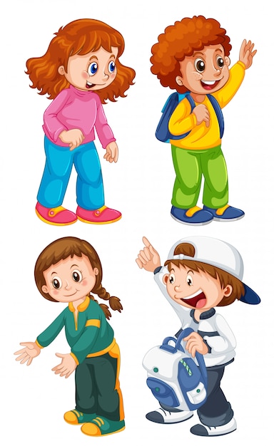 Free vector set of children character