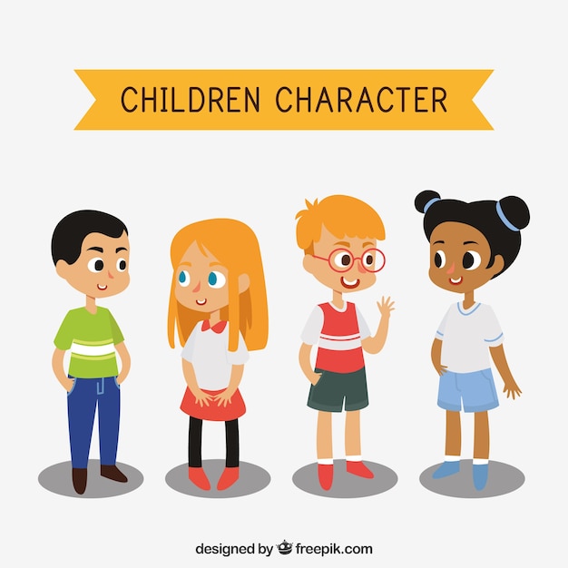 Set of children characters