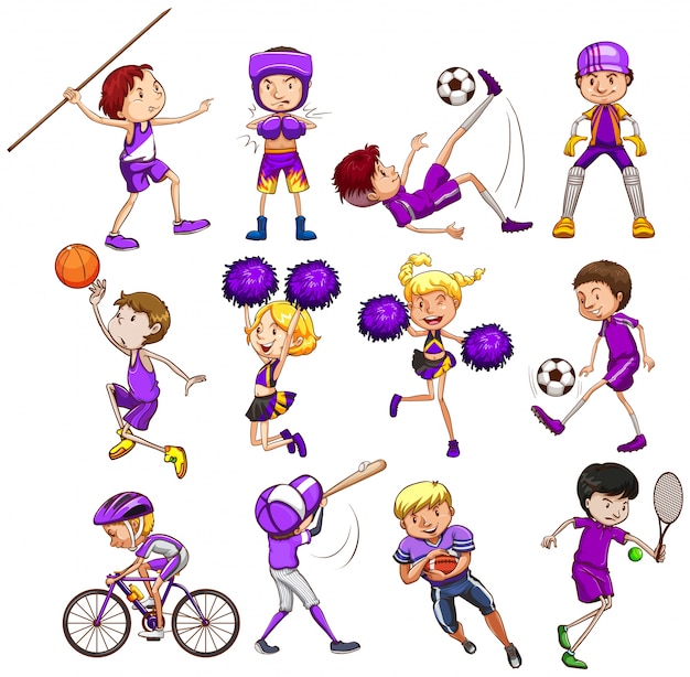 Free vector set of children playing different kinds of sports