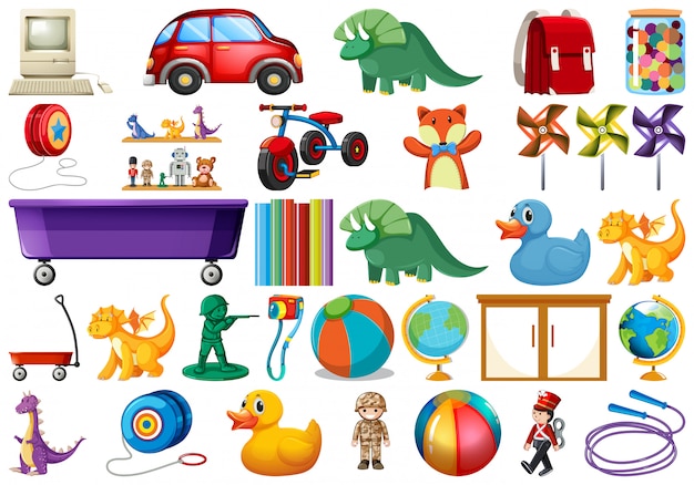 Free vector set of children toys