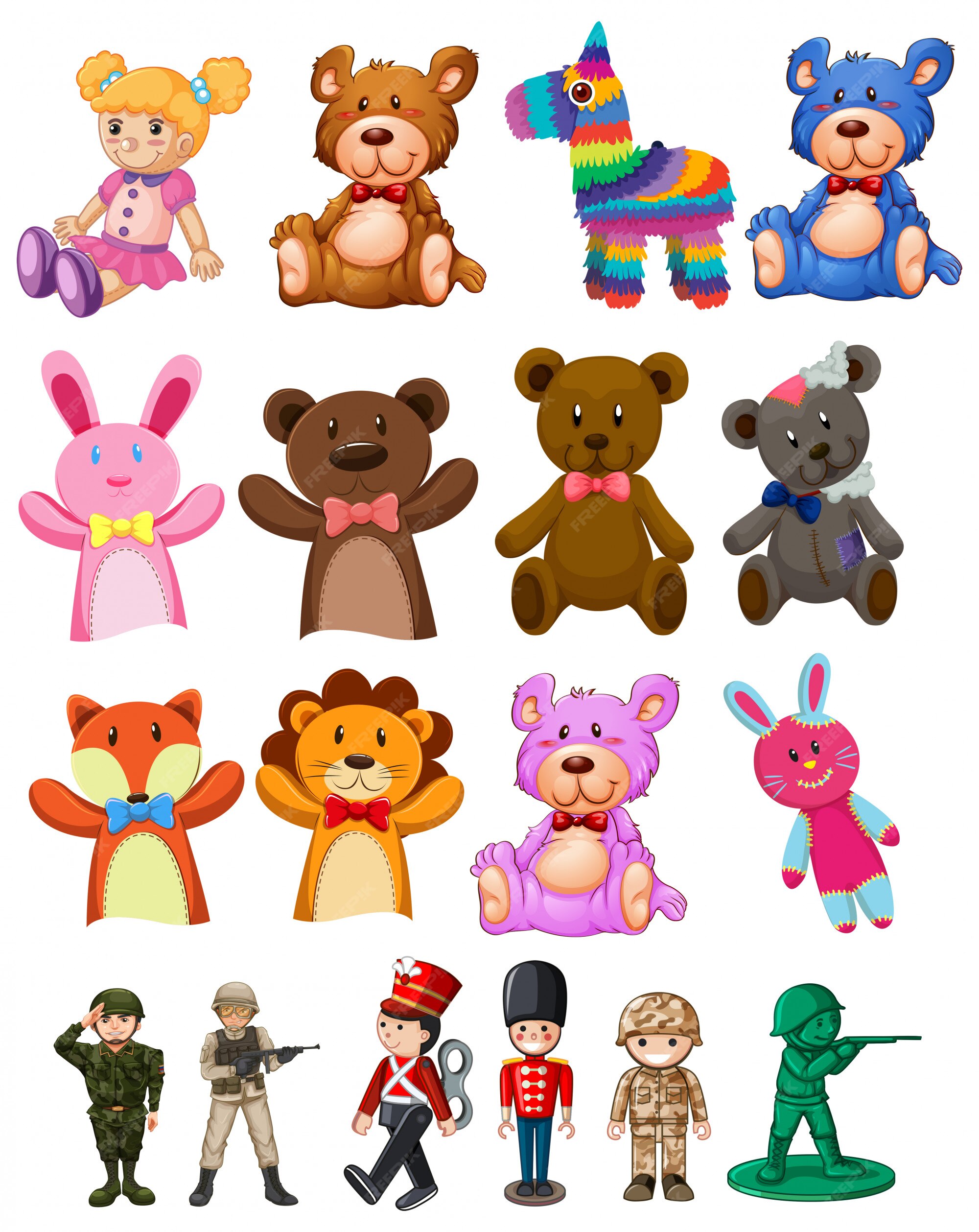 Free Vector | Set of children toys Free Vector | Set of children toys