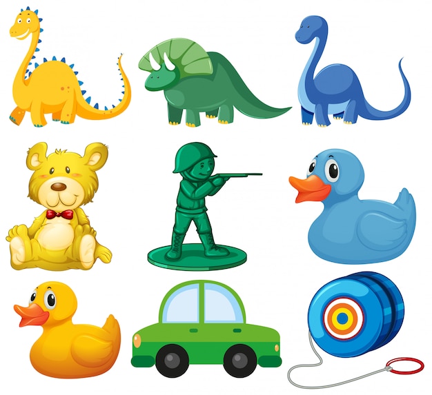 Free vector set of children toys