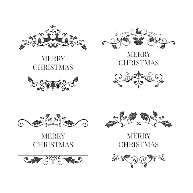 Free vector set of christmas badge design vectors