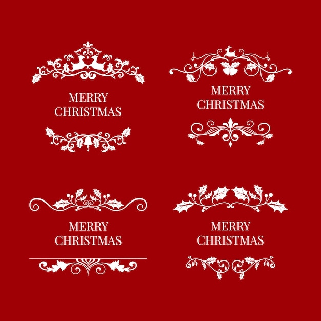 Free vector set of christmas badge design vectors