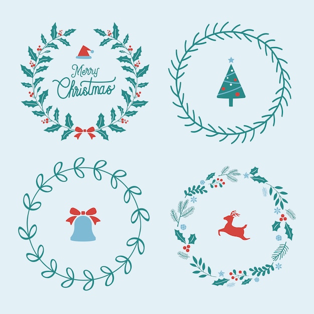 Set of christmas badges