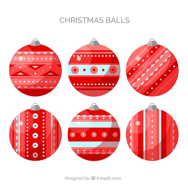 Free vector set of christmas balls in flat design