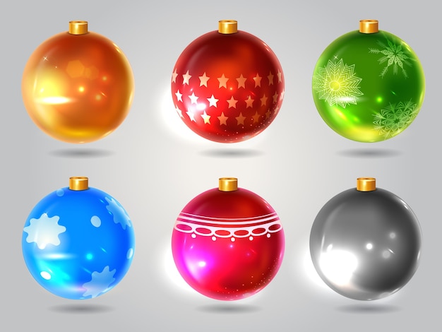 Set of christmas balls for a realistic decor