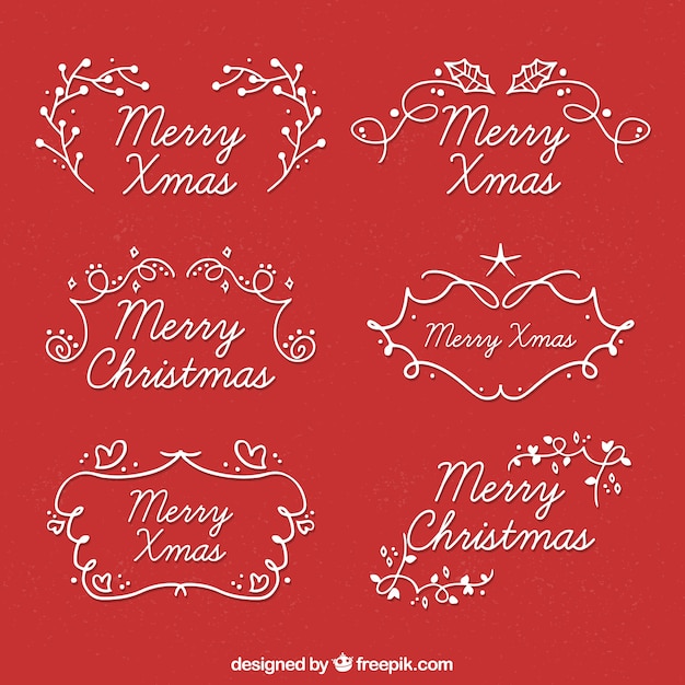 Set of christmas calligraphic ornaments
