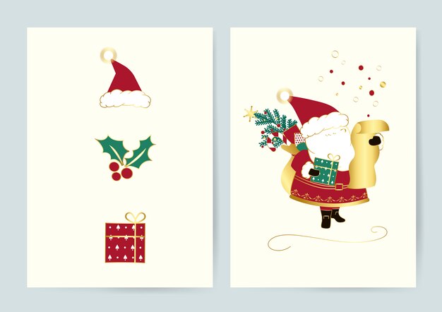Set of Christmas cards vector