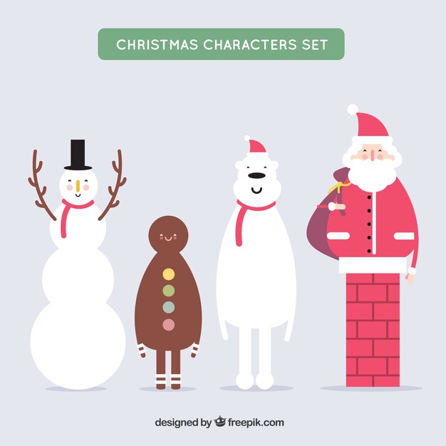Set of christmas characters
