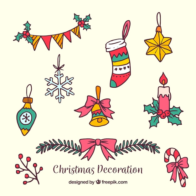 Free vector set of christmas decoration elements