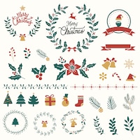 Set of christmas design elements vector