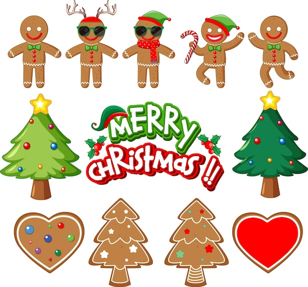 Free vector set of christmas elements and objects