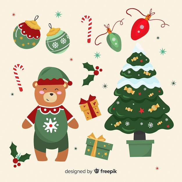 Free vector set of christmas elements