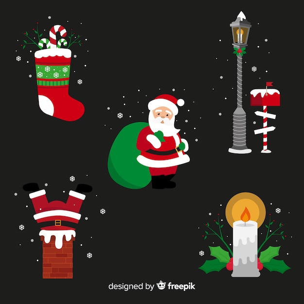 Free vector set of christmas elements