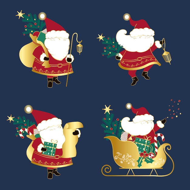 Set of christmas illustrations vector