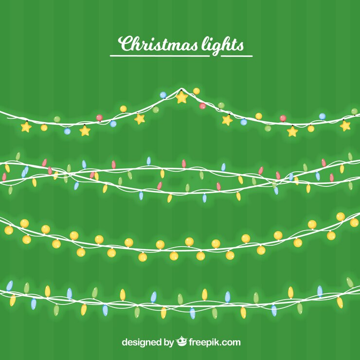 Free Vector set of christmas lights garlands