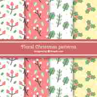 Free vector set of christmas patterns in flat design