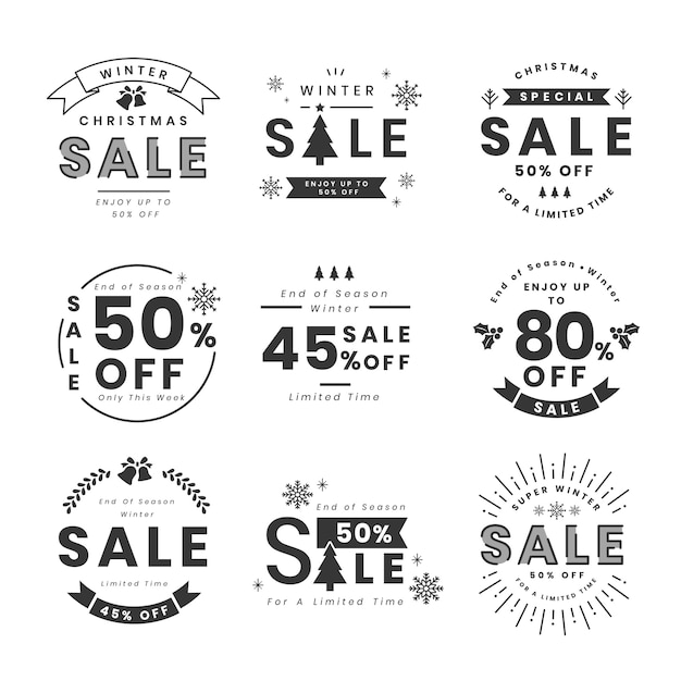 Free vector set of christmas promotion vectors