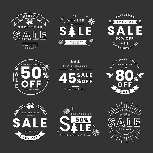 Free vector set of christmas promotion vectors