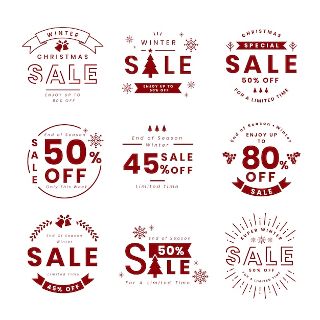 Free vector set of christmas promotion vectors