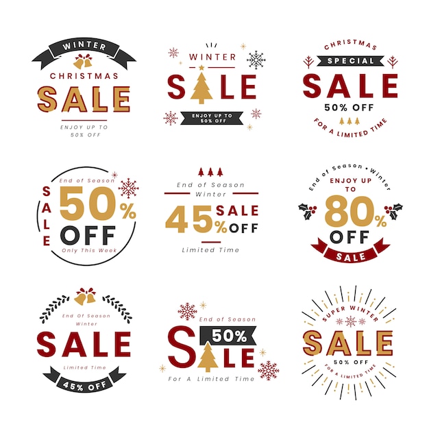 Set of christmas promotion vectors