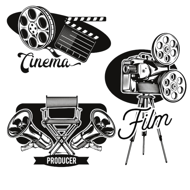 Set of cinema emblems