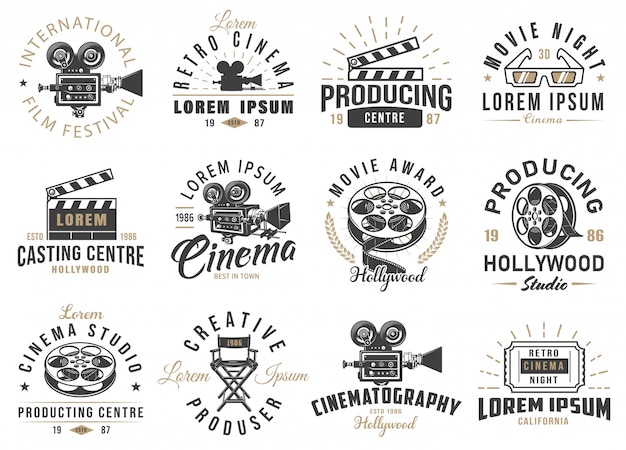 Free vector set of cinema emblems