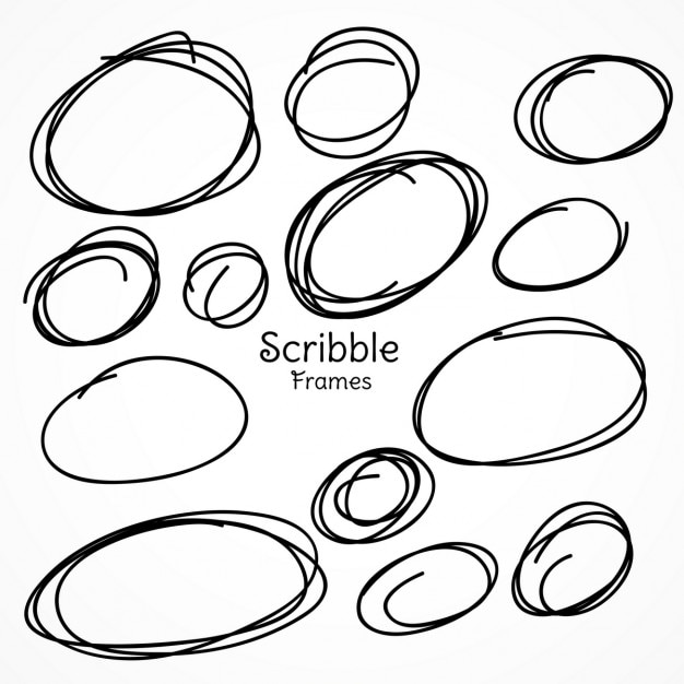Free Vector set of circular scribbles