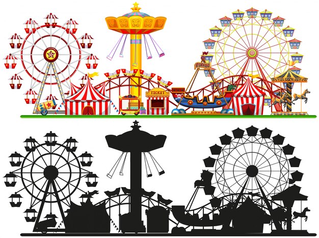 Set of circus background