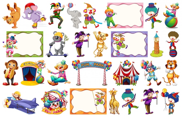 Free vector set of circus element