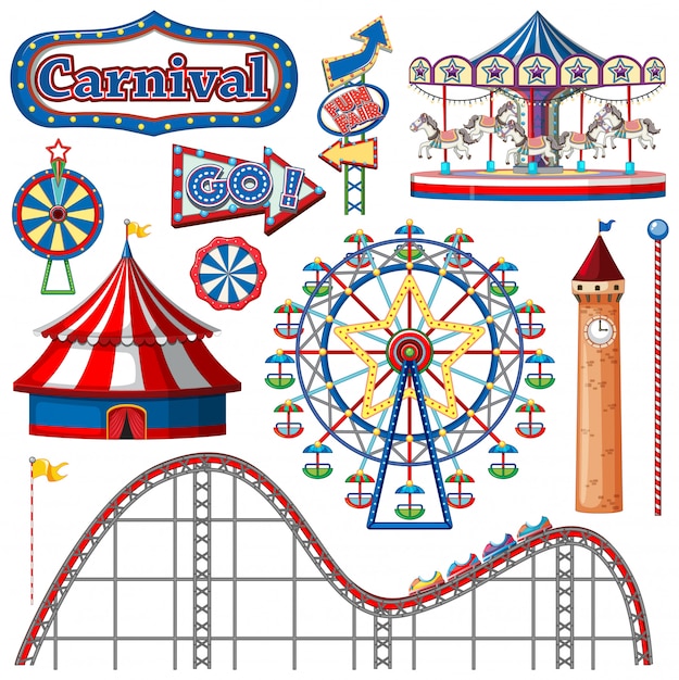 Free vector set of circus items