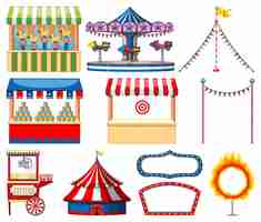 Free vector set of circus items