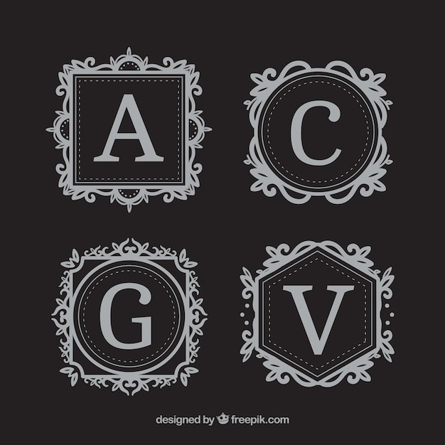 Free vector set of classic elegant monograms