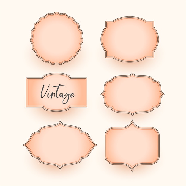 Free vector set of classic vintage wedding labels design