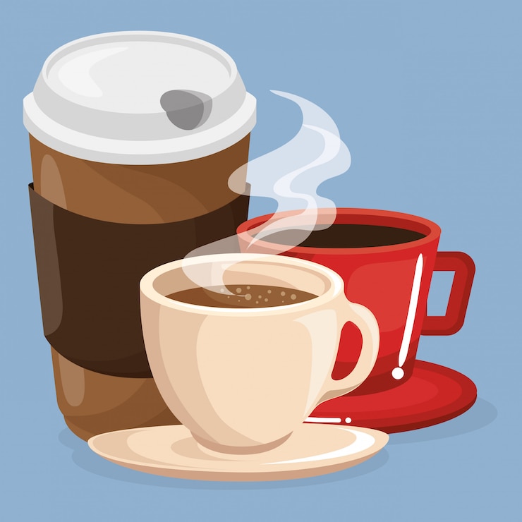 Free Vector set coffee drinks 
