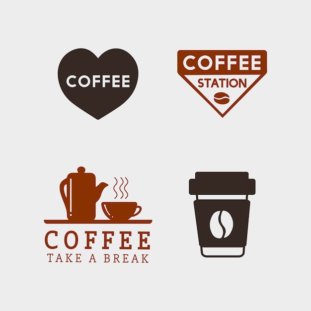コーヒーの要素とコーヒーアクセサリーのベクトルのセット