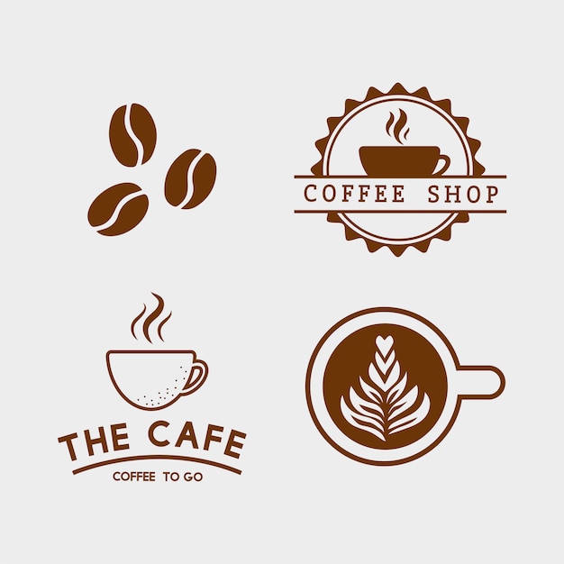 コーヒーの要素とコーヒーアクセサリーのベクトルのセット