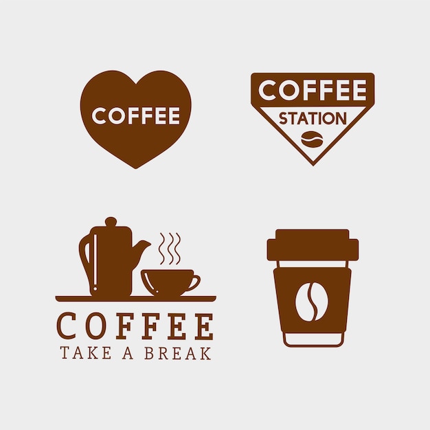 Free vector set of coffee elements and coffee accessories