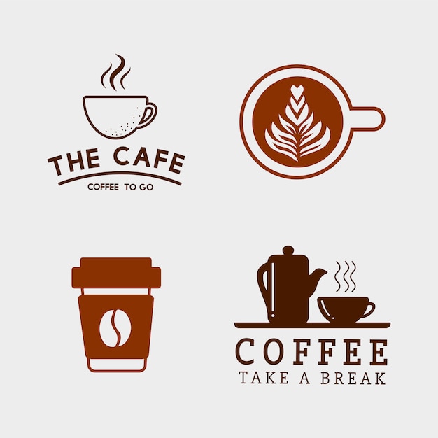 Free vector set of coffee elements and coffee accessories