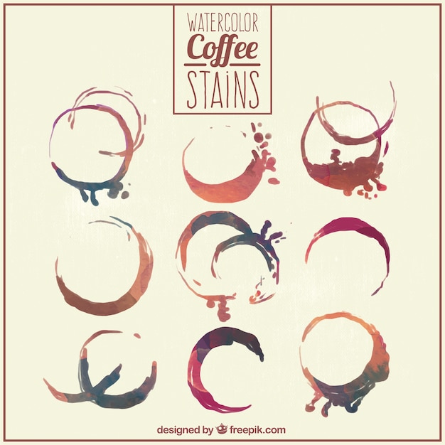 Free vector set of coffee stains