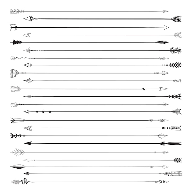 Set collection of arrows icons illustration on white background
