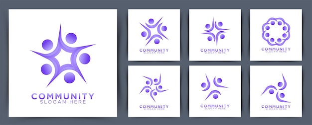 Free vector set collection of family and people logo