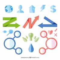 Free vector set of colored infographic elements