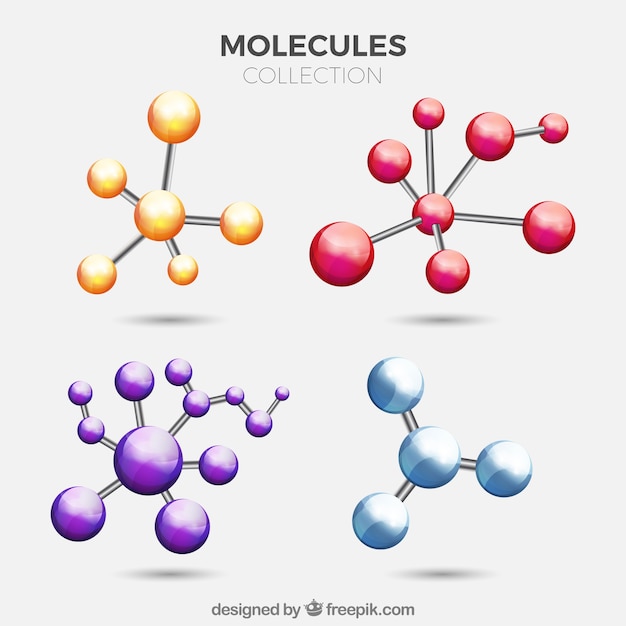 Набор цветных молекул