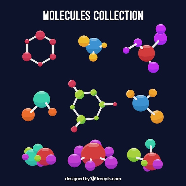 Set of colored molecules