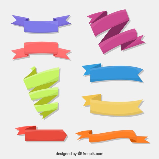 Set of colored ribbons