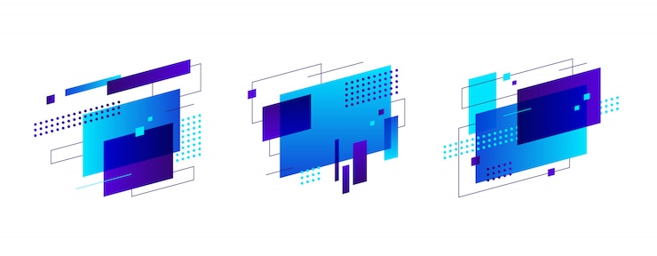 Free Vector set of colorful abstract figures banner
