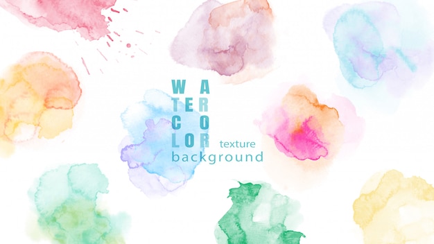 Set of colorful abstract watercolor stain background